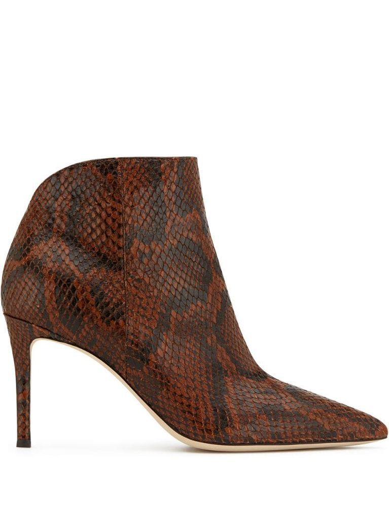 Tysha snake-effect ankle boots