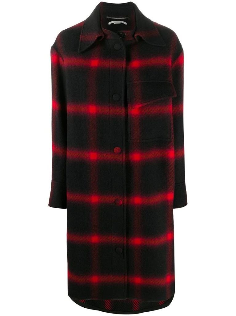 checked wool coat