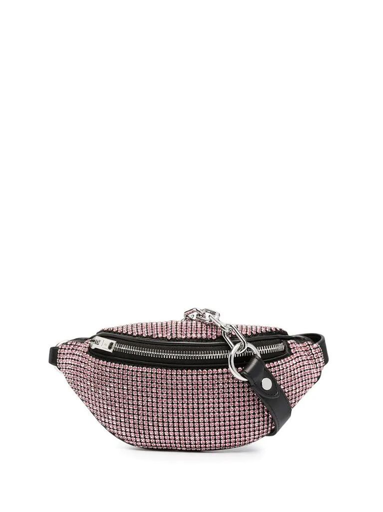 crystal-embellished belt bag