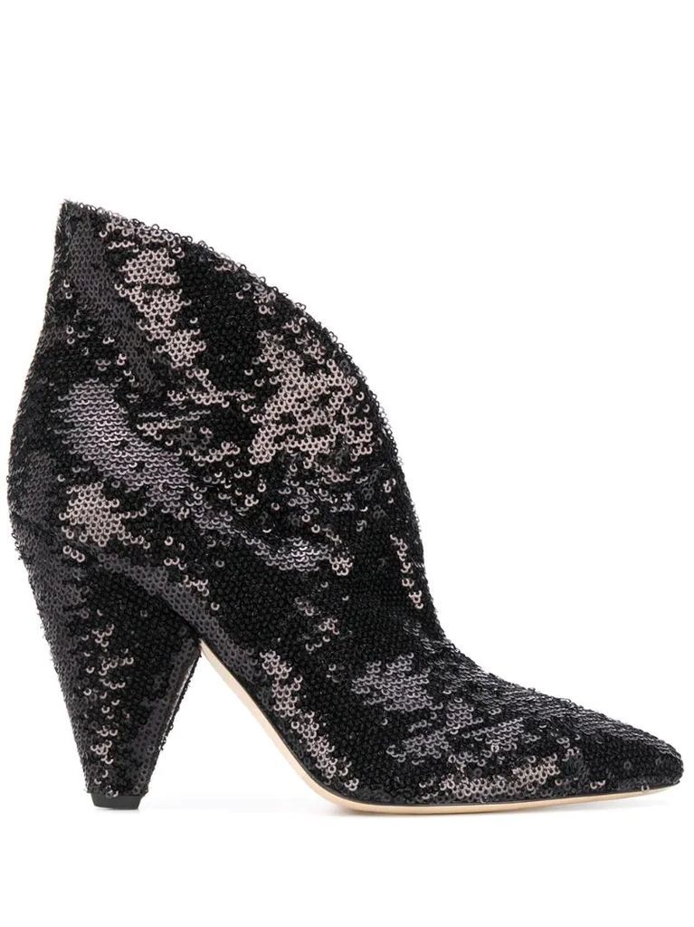 sequinned ankle boots