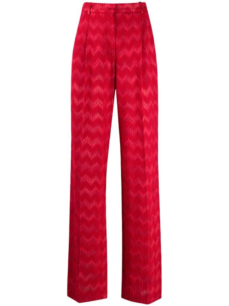 zigzag high-waisted trousers
