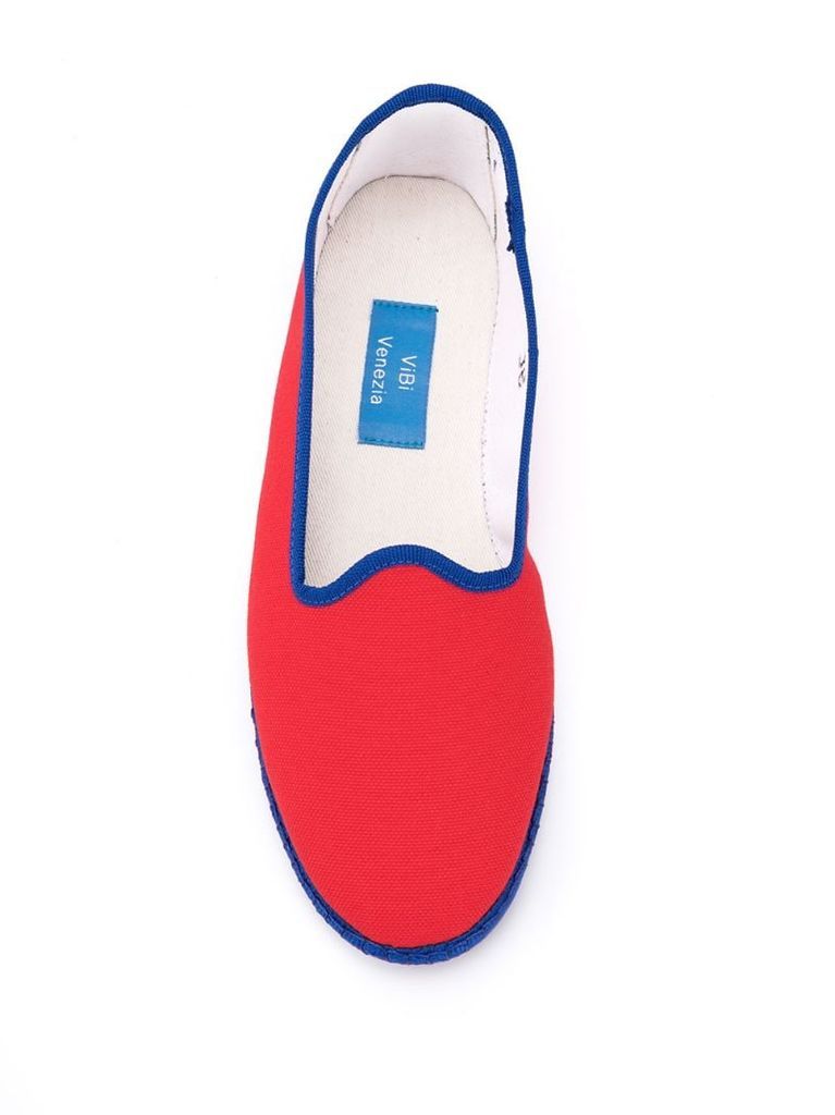 Canvas flat loafers
