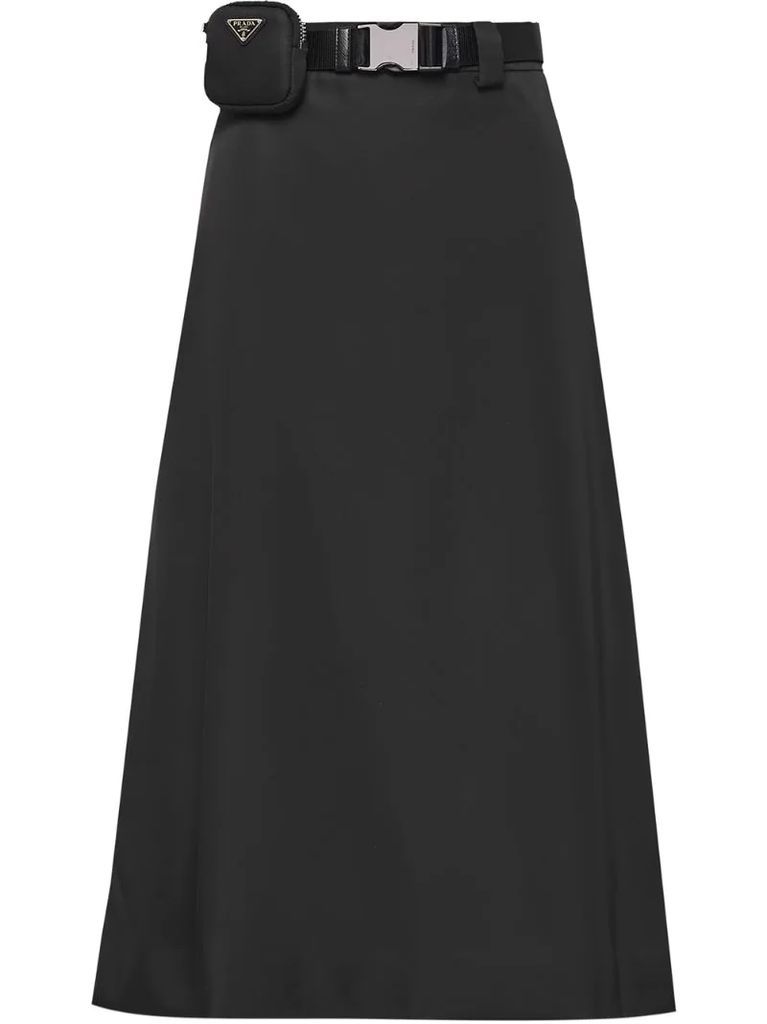 Re-Nylon gabardine skirt