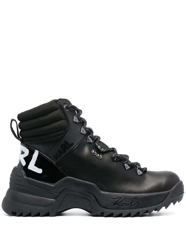 lace-up leather combat boots