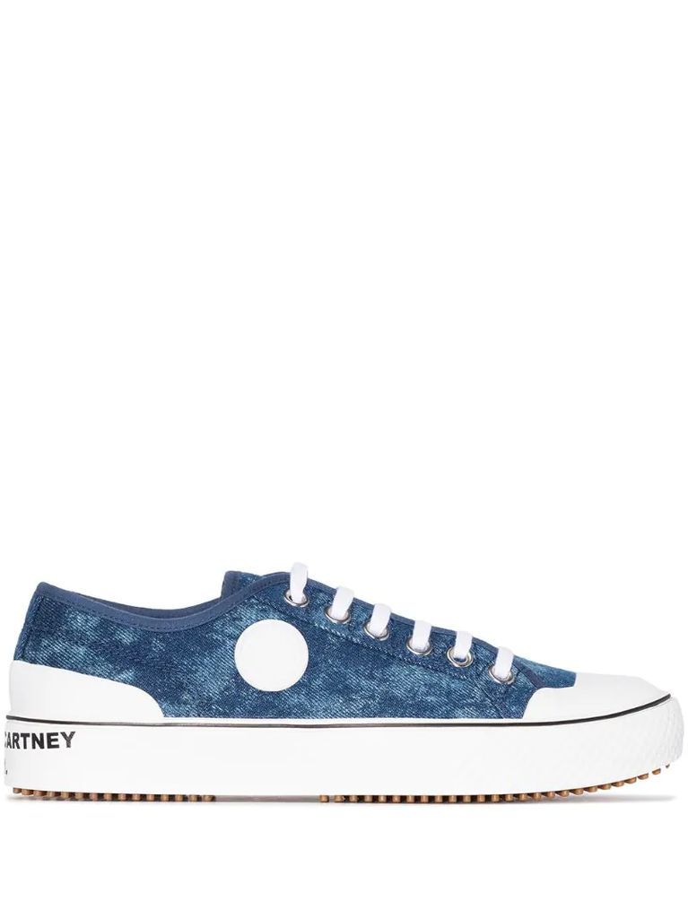 denim lace-up sneakers