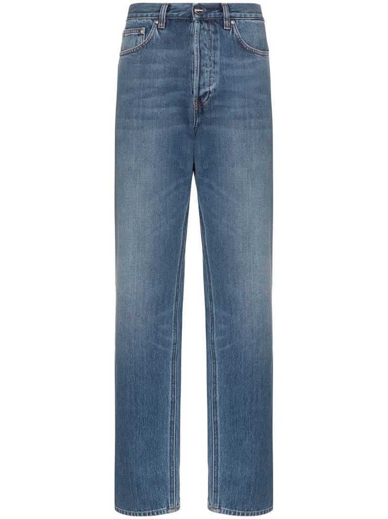 Ease high-waisted straight-leg jeans