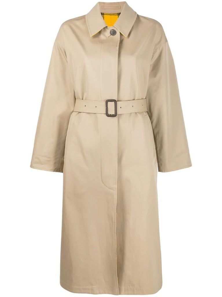 AMULREE Honey Cotton & Virgin Wool Oversized Reversible Trench Coat - LM-1014R