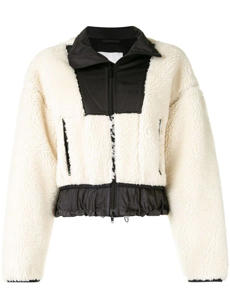 sherpa bonded cropped jacket