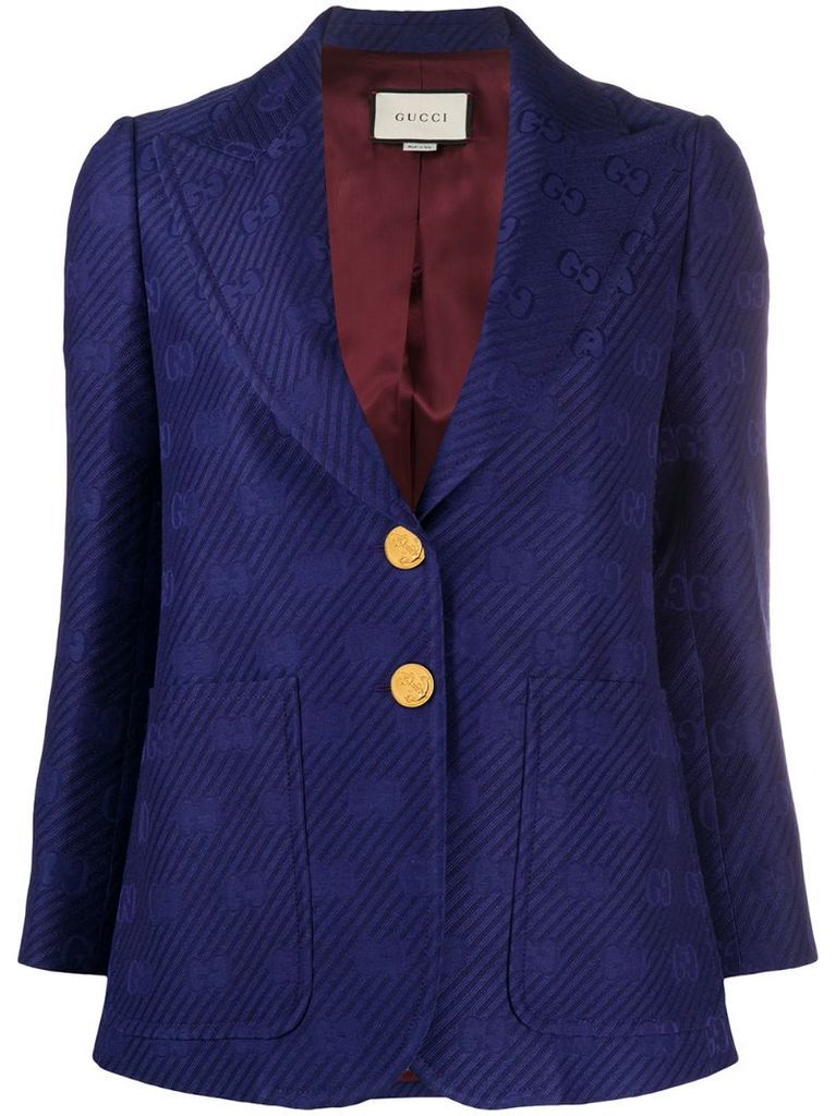 jacquard-knit monogram blazer