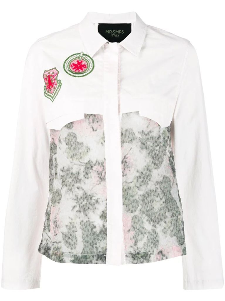 embroidered patch print shirt