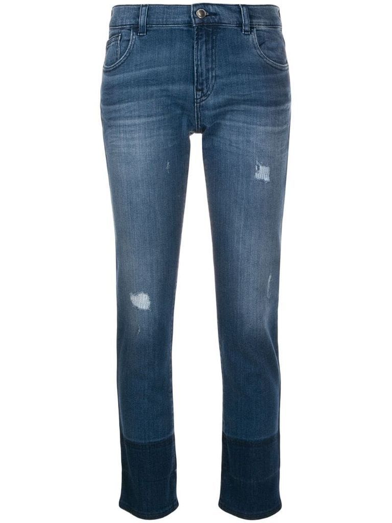 two tone skinny jeans