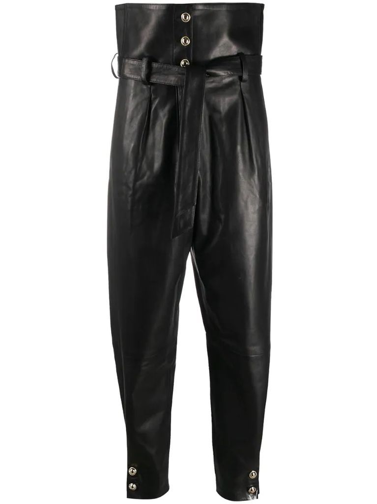 Ketchi tapered leather trousers