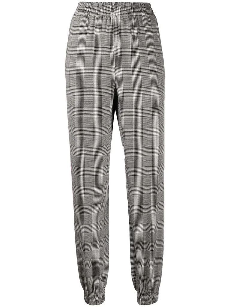check tapered trousers