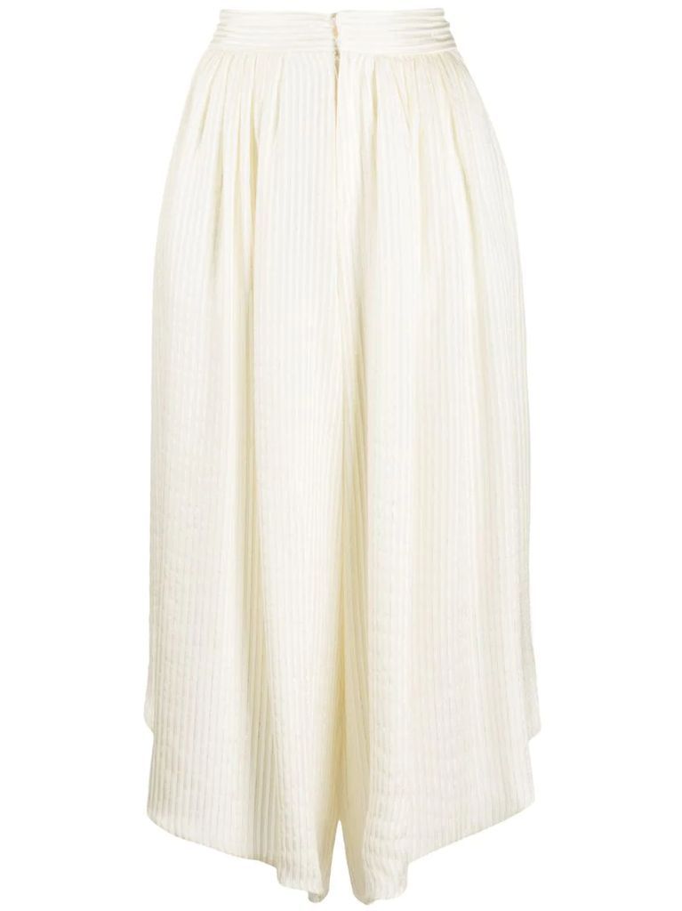 lurex-stripe silk culottes