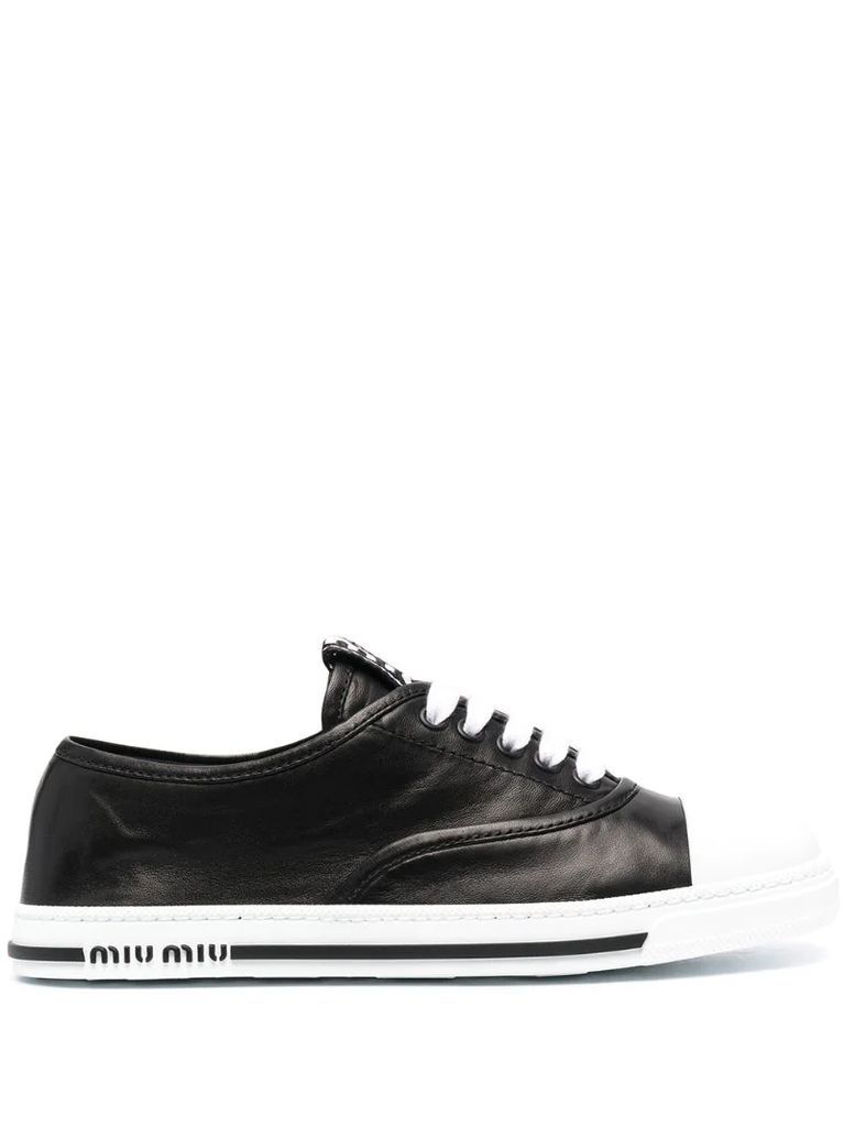 nappa leather lace-up sneakers