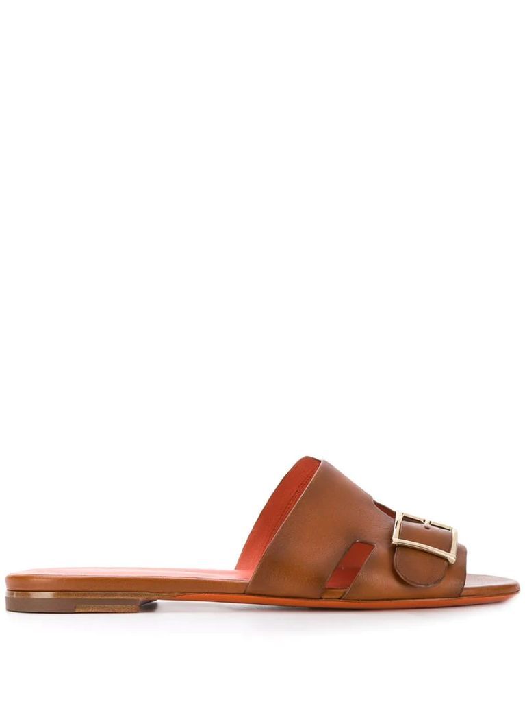 buckled flat sandals
