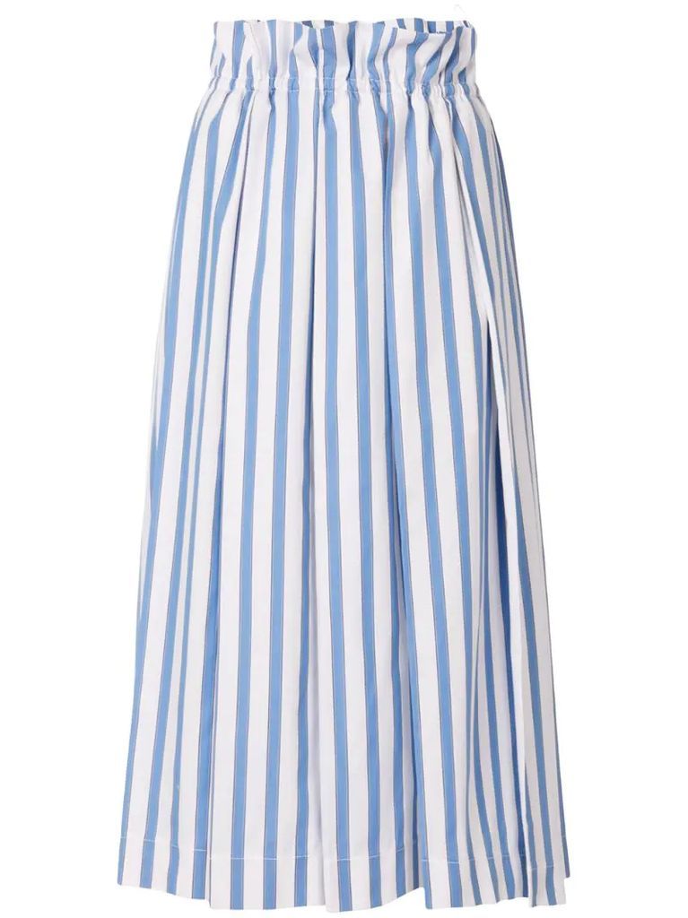 striped print midi skirt