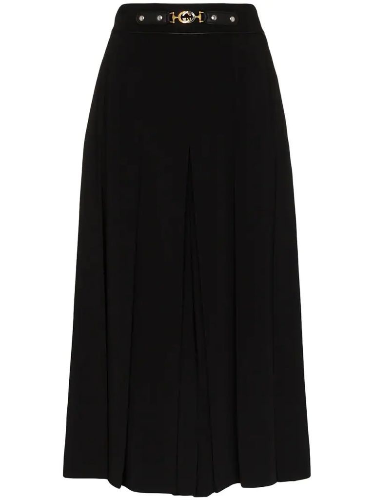 horsebit-embellished pleated culottes