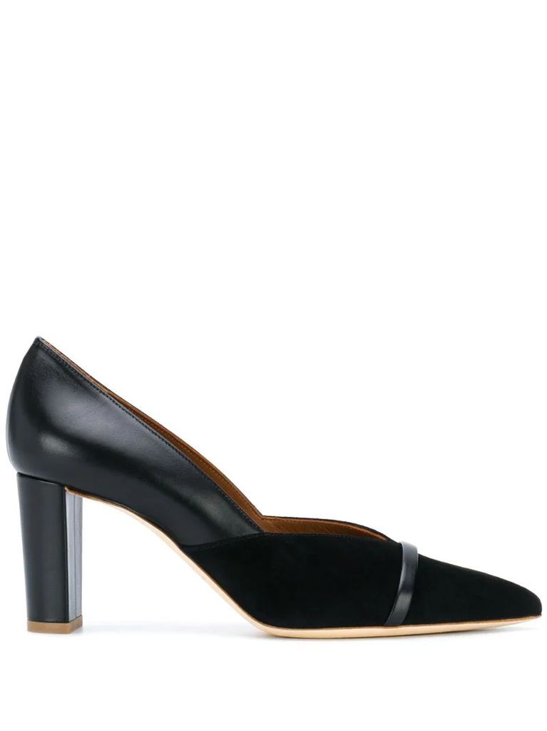 pointed-toe panelled pumps