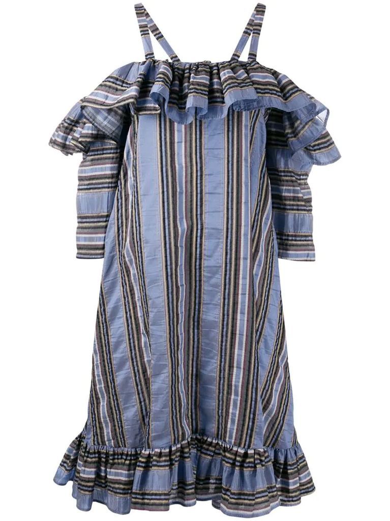 Floss striped ruffled dress
