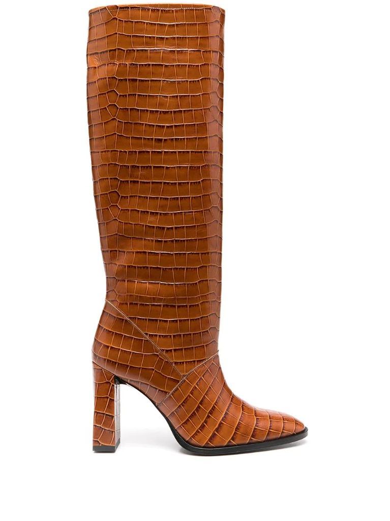 crocodile-pattern boots