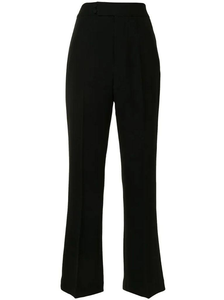 high-waisted center creased trousers