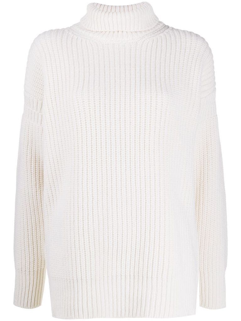 chunky knit roll neck jumper