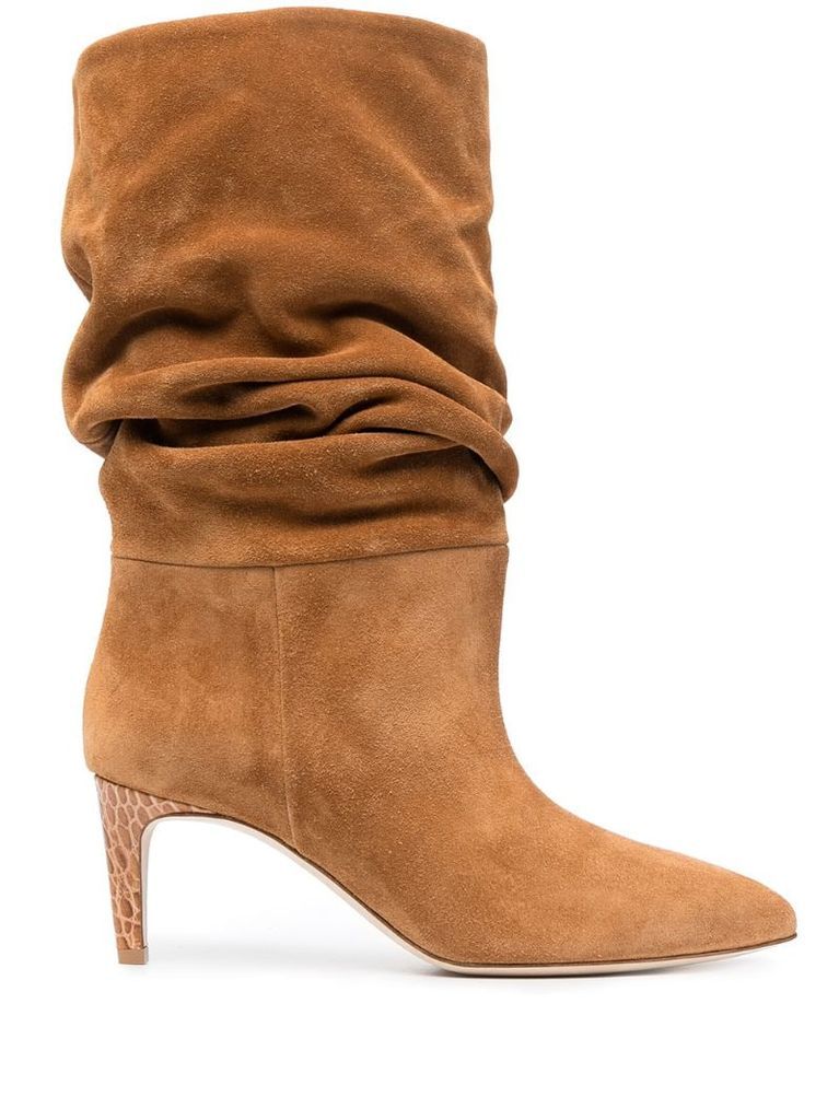 slouched suede boots
