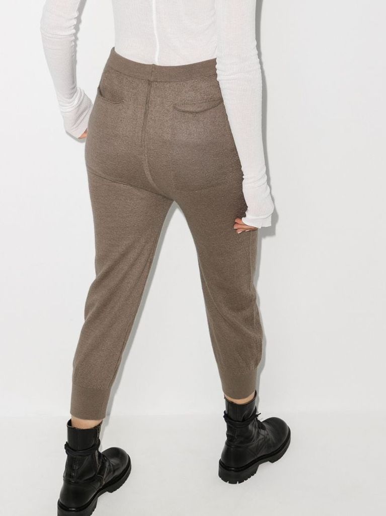 dropped-crotch cashmere track pants