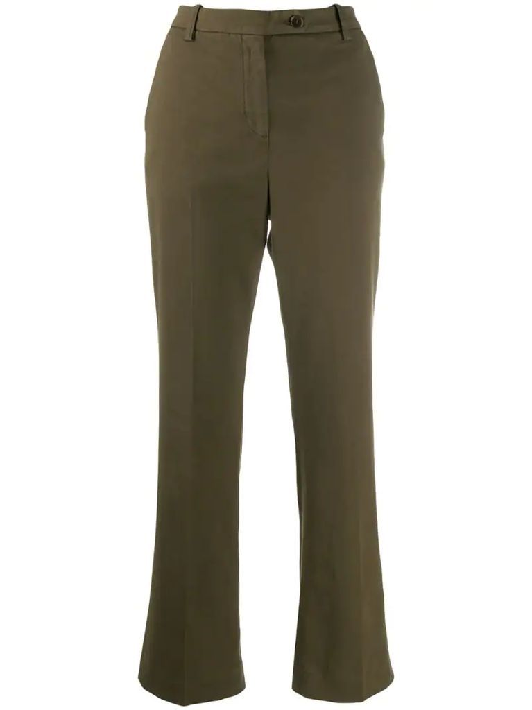 low-waist flared trousers