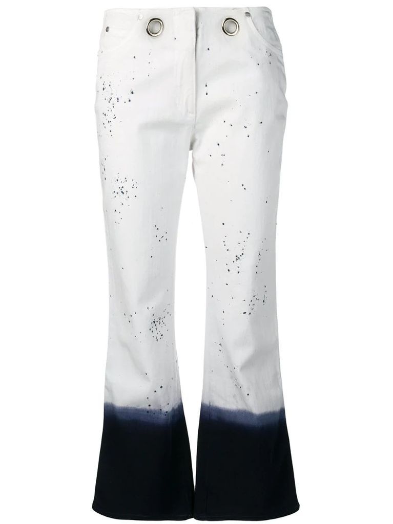paint splatter cropped jeans
