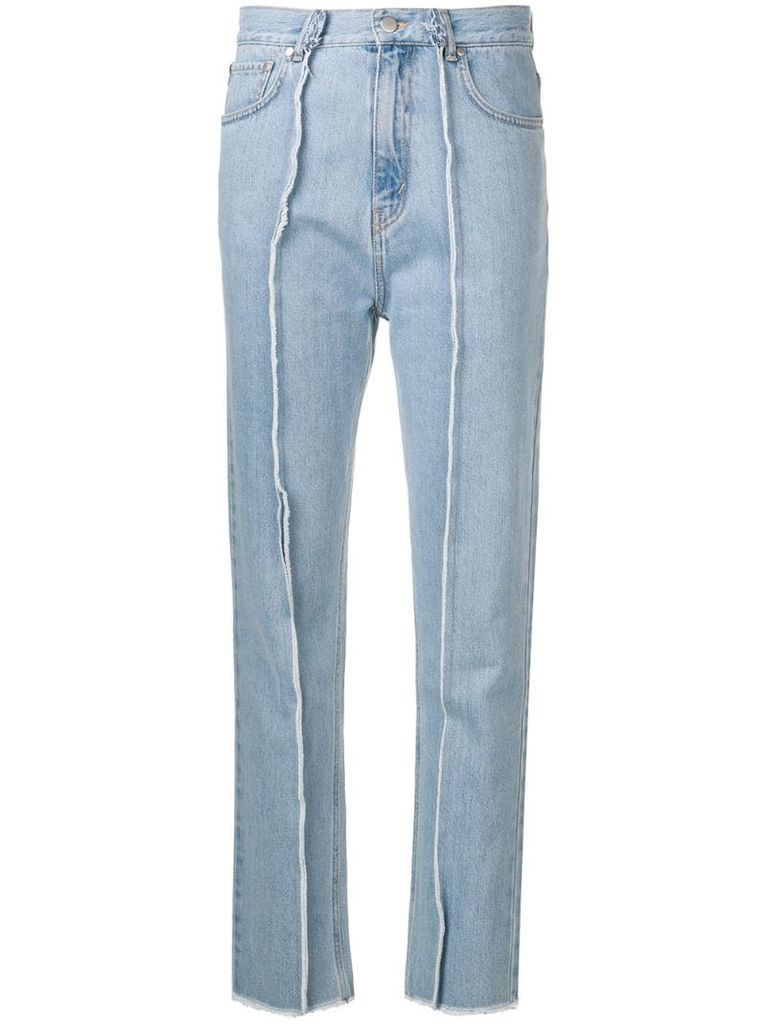 frayed slim-fit jeans