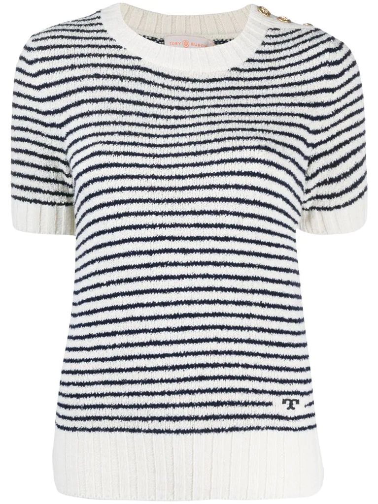 Bouclé Stripe knitted T-shirt