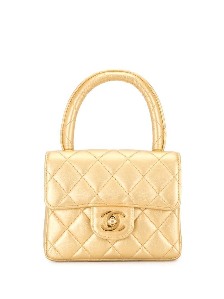 diamond quilted mini tote bag