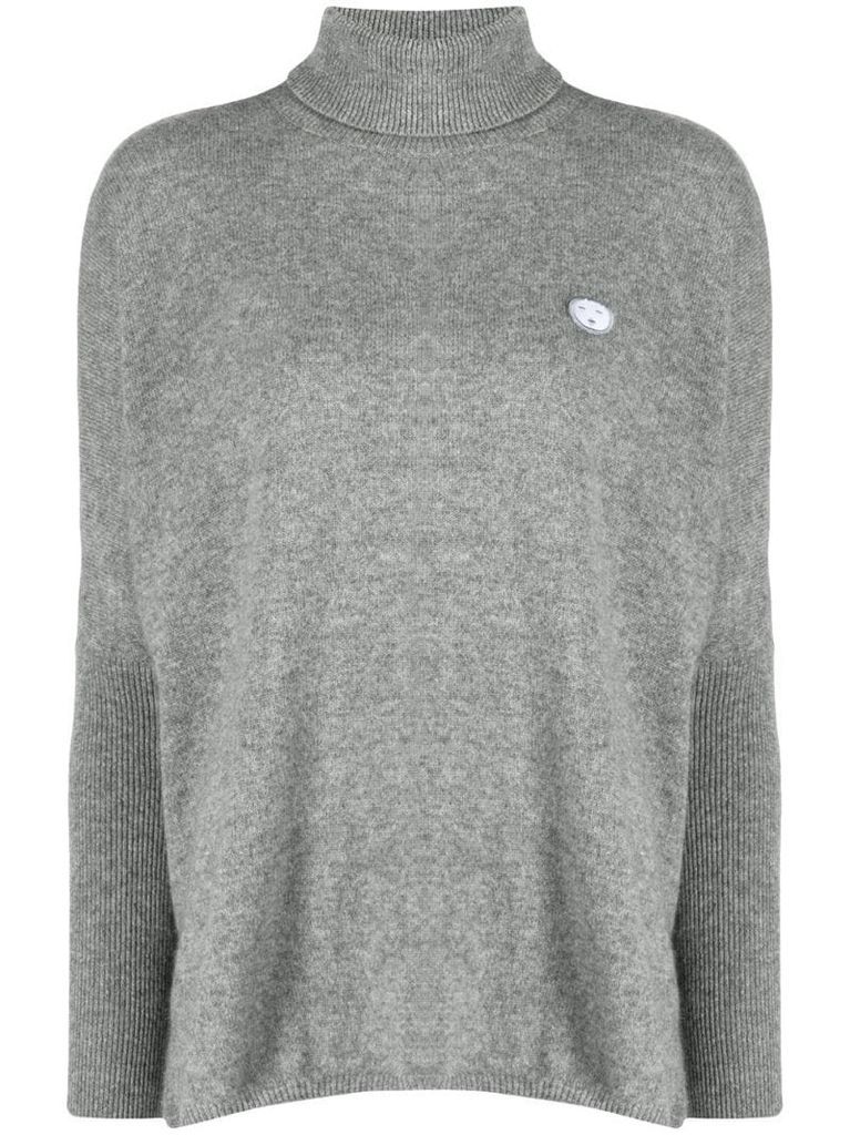 flared roll neck sweater