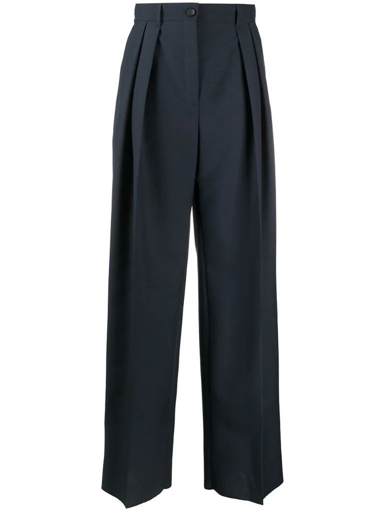 pleat detail tailored trousers