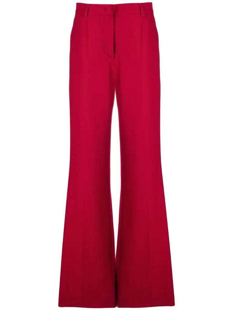 long flared trousers