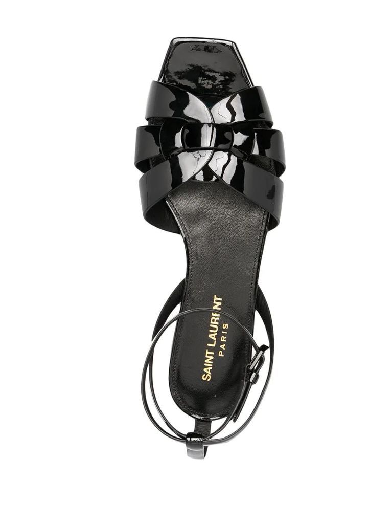Tribute patent leather sandals