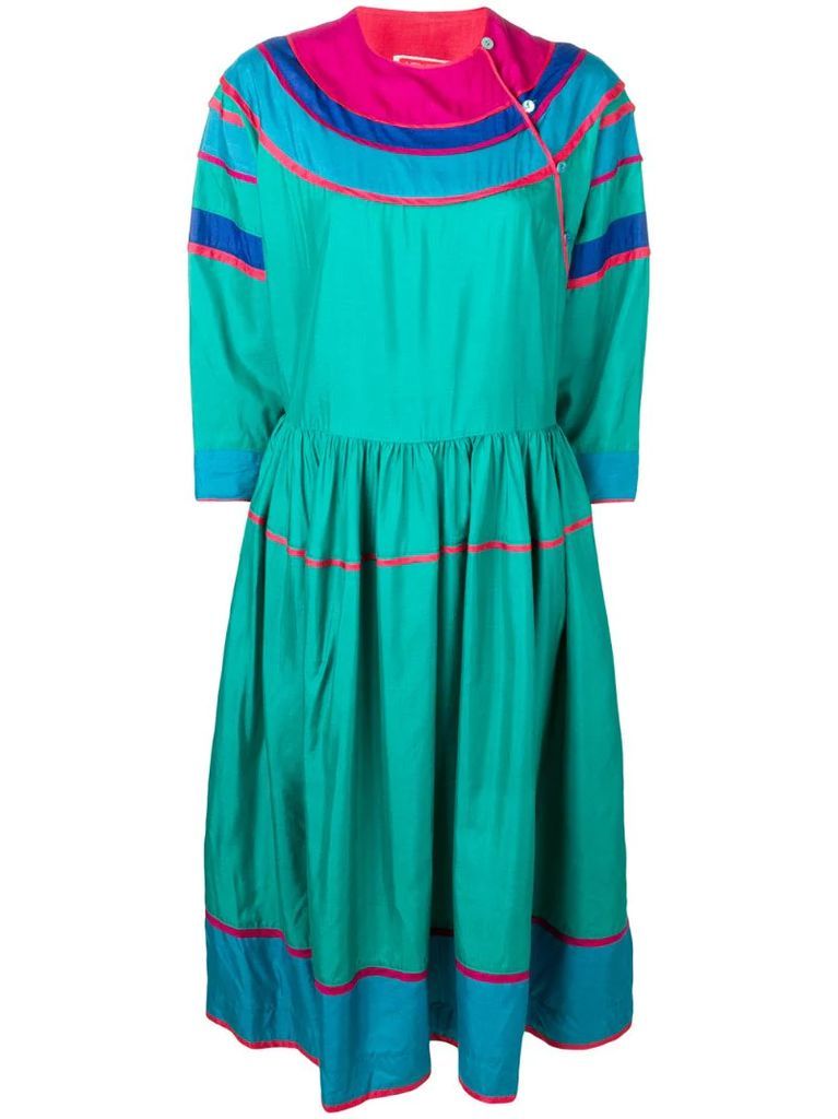 colour block silk dress