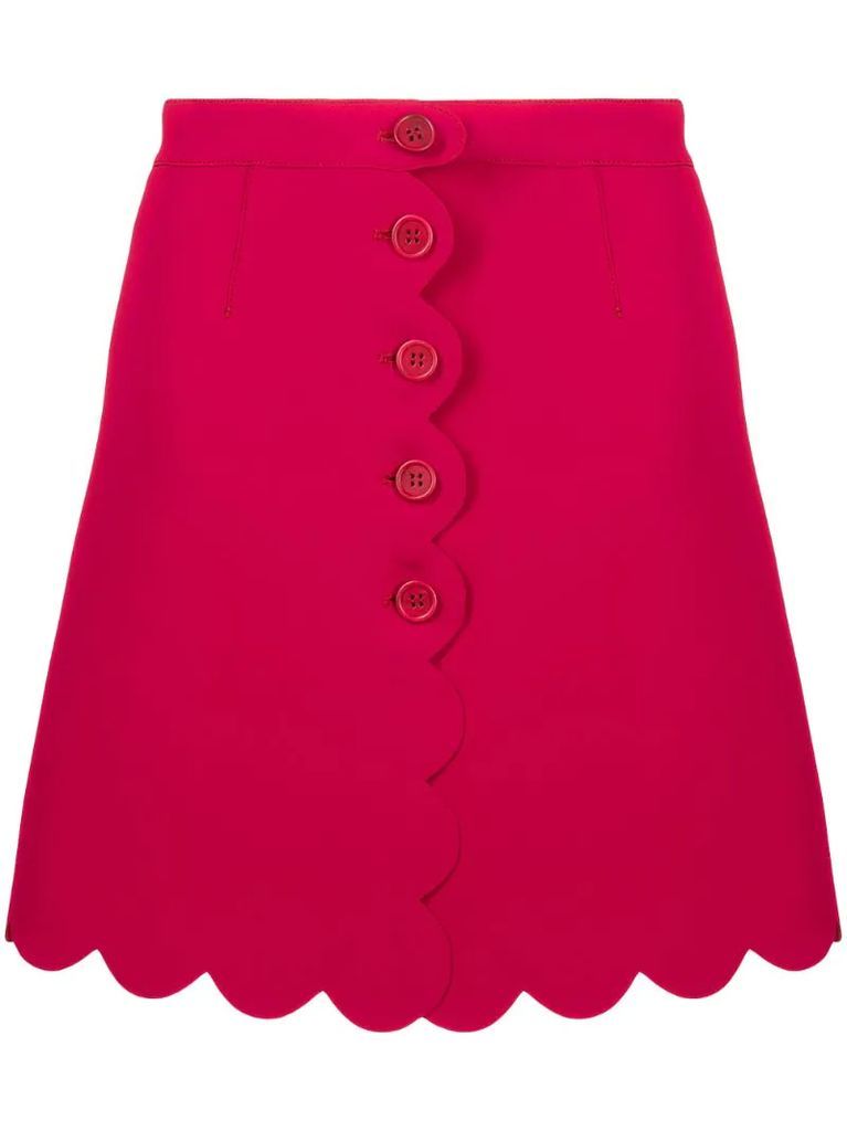scallop-trim A-line skirt
