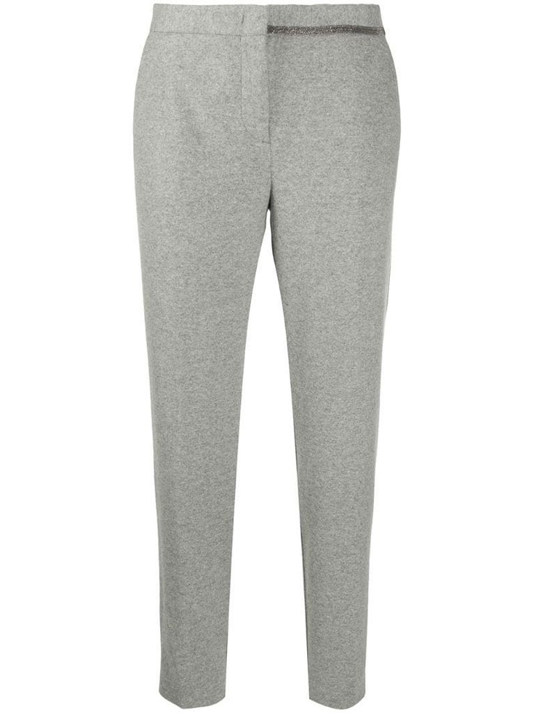bead detail tapered trousers