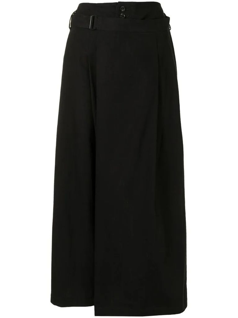 skirt-overlaid cropped trousers