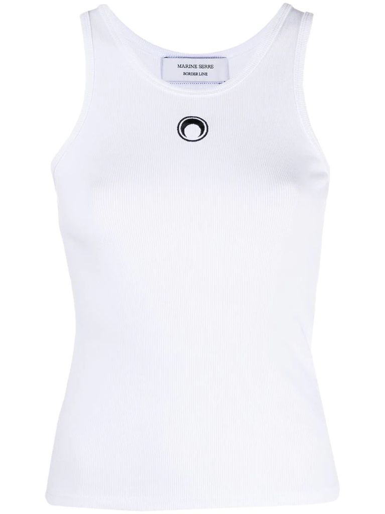 logo-embroidered tank top