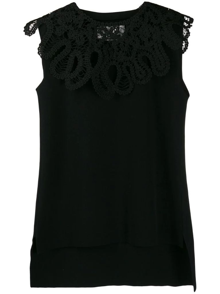 embroidered sleeveless top
