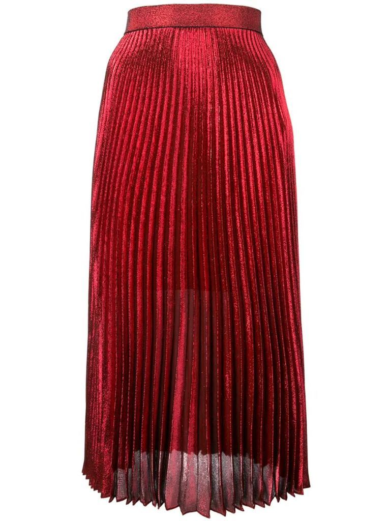 pleated midi skirt