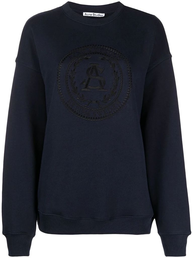 wreath logo embroidered sweatshirt