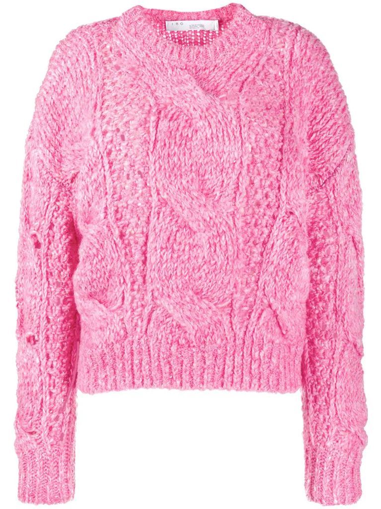 chunky cable-knit jumper