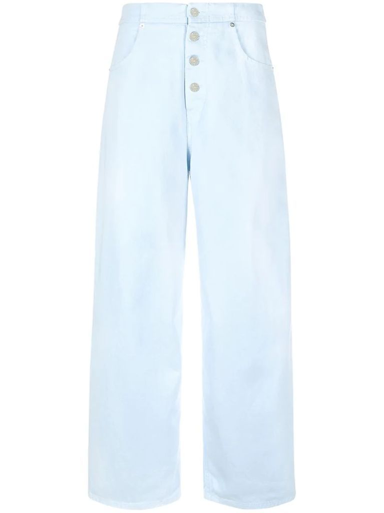 high-waisted wide leg jeans