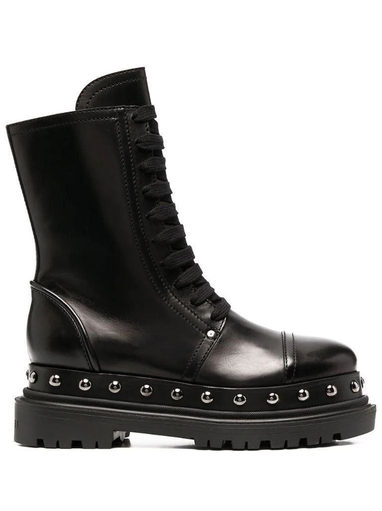 studded leather biker boots