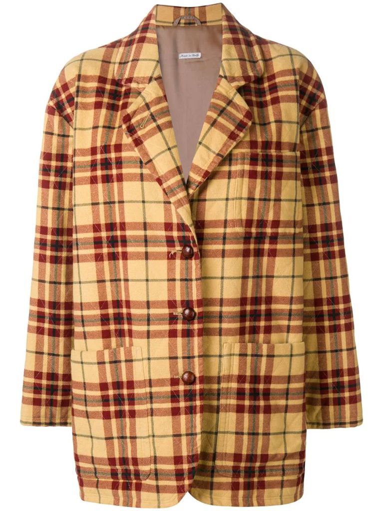 1980's plaid quilted jacket